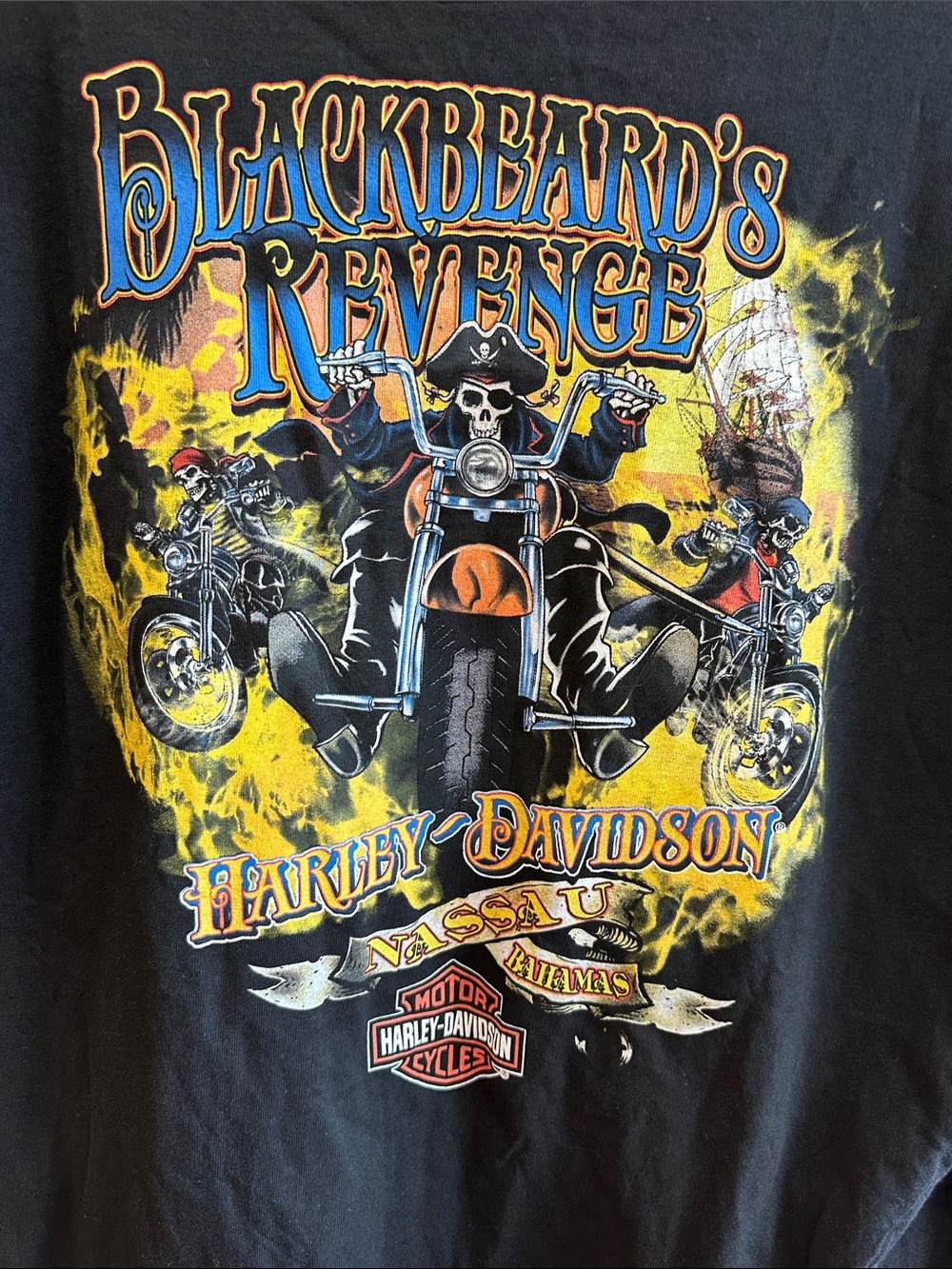 Harley-Davidson Blackbeard's Revenge Graphic Tee - Black/Yellow/Blue/Orange